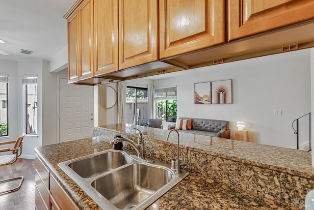111 Cheda Ln, Novato, CA 94947 - kitchen with a sink, wood finished floors, and baseboards