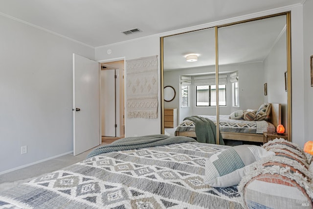 111 Cheda Ln, Novato, CA 94947 - bedroom with a closet, carpet floors, crown molding, and baseboards