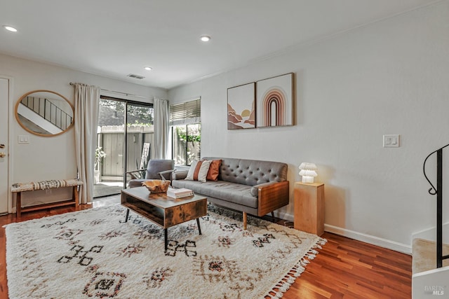 111 Cheda Ln, Novato, CA 94947 - living area with wood finished floors, recessed lighting, and baseboards