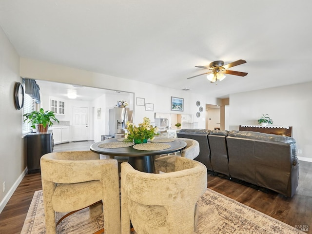 1233 Lincoln St, Fairfield, CA 94533 - dining room featuring wood finished floors, ceiling fan, and baseboards