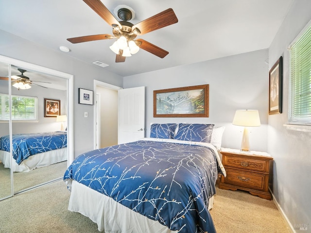 1233 Lincoln St, Fairfield, CA 94533 - bedroom with carpet, multiple windows, a ceiling fan, and baseboards