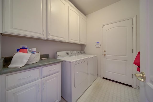 3543 Oak Shores Dr, Stockton, CA 95209 - washroom with cabinet space, washing machine and clothes dryer, and light floors