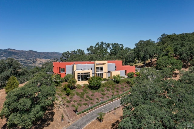 48 Longhorn Ridge Rd, Napa, CA 94558 - view of front of home with stucco siding and a mountain view