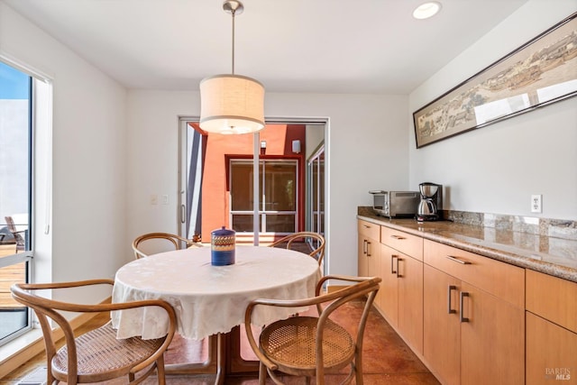 48 Longhorn Ridge Rd, Napa, CA 94558 - dining space featuring dark tile patterned floors and recessed lighting
