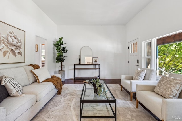 516 Howard St, Petaluma, CA 94952 - living area featuring a towering ceiling and light wood-type flooring