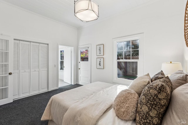 516 Howard St, Petaluma, CA 94952 - bedroom with carpet, ornamental molding, and a closet