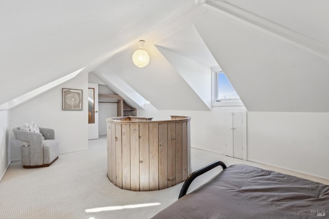 516 Howard St, Petaluma, CA 94952 - bedroom with light colored carpet and lofted ceiling
