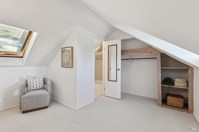 516 Howard St, Petaluma, CA 94952 - unfurnished room with lofted ceiling, carpet flooring, a skylight, and baseboards