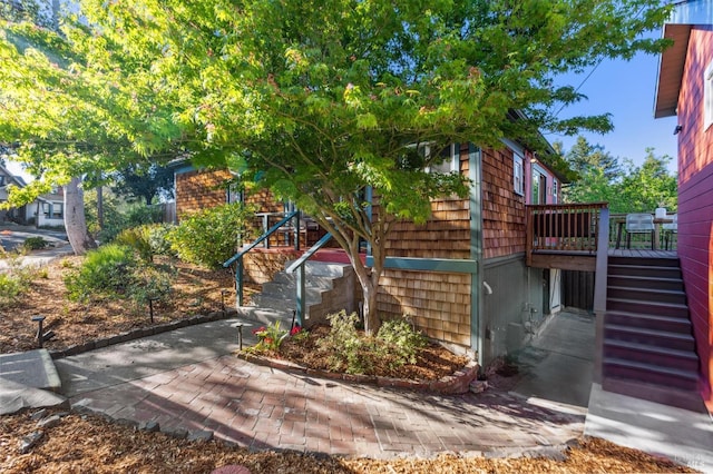 516 Howard St, Petaluma, CA 94952 - view of side of home featuring stairs and a deck