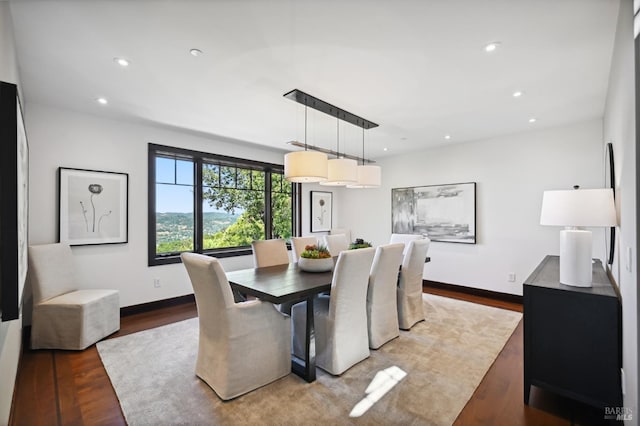 541 Oak Ave, San Anselmo, CA 94960 - dining space featuring wood finished floors, recessed lighting, and baseboards