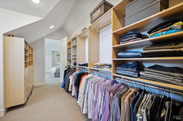 541 Oak Ave, San Anselmo, CA 94960 - walk in closet with light colored carpet and vaulted ceiling