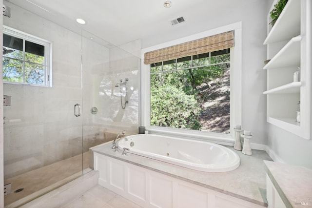 541 Oak Ave, San Anselmo, CA 94960 - bathroom with a tub with jets and a shower stall