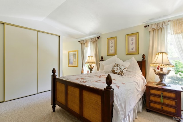 138 Nicole Way, Vallejo, CA 94589 - bedroom featuring light colored carpet, a closet, and lofted ceiling