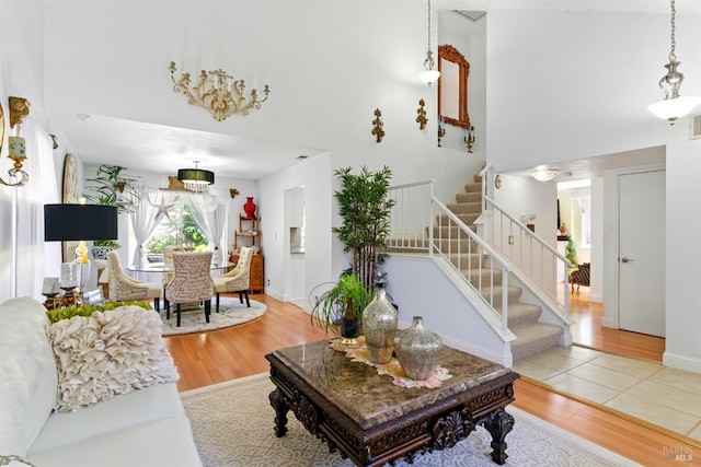 138 Nicole Way, Vallejo, CA 94589 - living room with wood finished floors, stairs, and a high ceiling