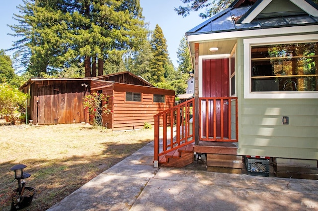 15866 Wright Dr, Guerneville, CA 95446 - doorway to property featuring a patio area