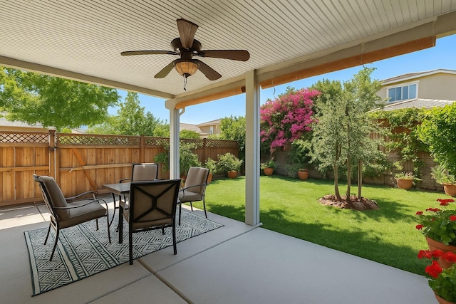 2032 Hunt St, Woodland, CA 95776 - view of patio / terrace with ceiling fan and outdoor dining space