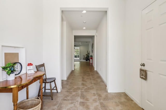 2032 Hunt St, Woodland, CA 95776 - corridor with recessed lighting, baseboards, and light tile patterned floors