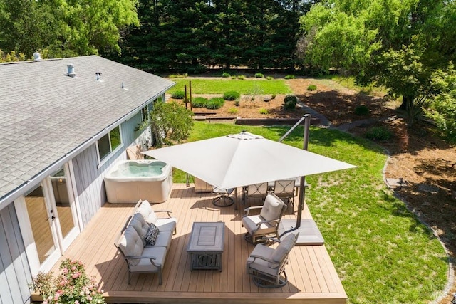 725 Lytton Station Rd, Healdsburg, CA 95448 - deck featuring a yard, an outdoor living space, and outdoor dining space