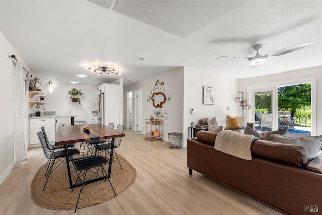 725 Lytton Station Rd, Healdsburg, CA 95448 - dining area featuring light wood finished floors, baseboards, and a ceiling fan