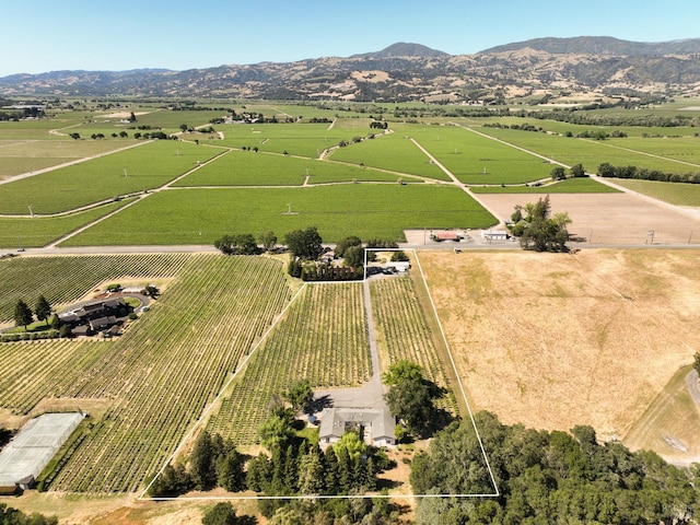 725 Lytton Station Rd, Healdsburg, CA 95448 - overview of rural landscape featuring farmland, property boundaries highlighted, and mountains
