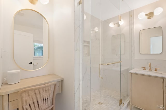 20 Almenar Dr, Greenbrae, CA 94904 - bathroom featuring a marble finish shower and vanity