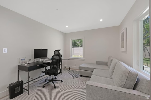 20 Almenar Dr, Greenbrae, CA 94904 - office with healthy amount of natural light, baseboards, and recessed lighting