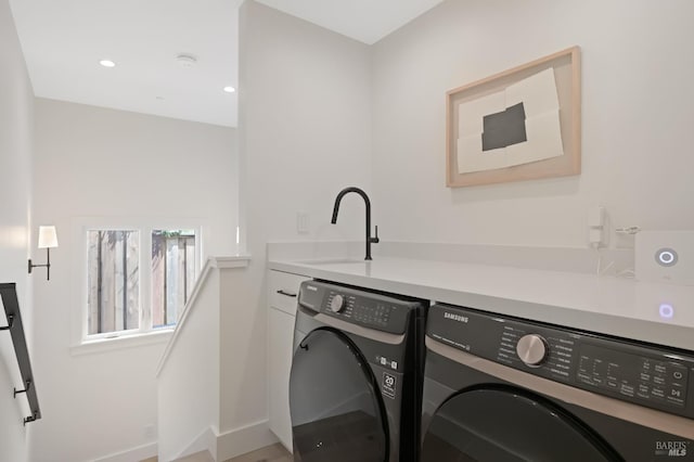20 Almenar Dr, Greenbrae, CA 94904 - washroom featuring washer and dryer, a sink, and baseboards