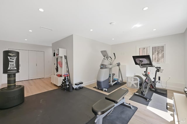 20 Almenar Dr, Greenbrae, CA 94904 - workout room featuring wood finished floors, recessed lighting, and baseboards