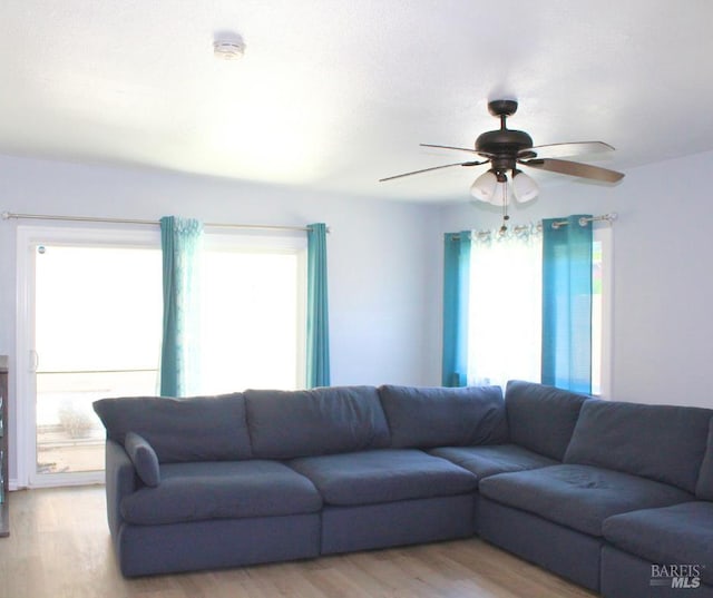 1863 Mini Dr, Vallejo, CA 94589 - living area with plenty of natural light, light wood finished floors, and a ceiling fan