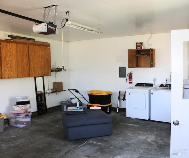 1863 Mini Dr, Vallejo, CA 94589 - garage with a garage door opener and washing machine and clothes dryer