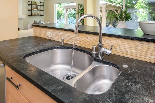 1721 Northstar Dr, Petaluma, CA 94954 - kitchen view of a sink and dark stone counters