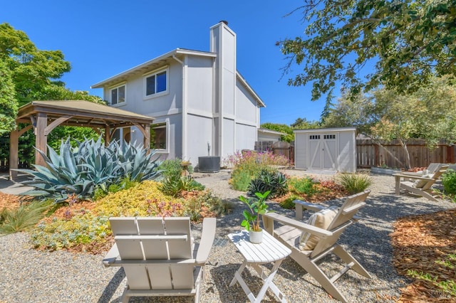 1721 Northstar Dr, Petaluma, CA 94954 - back of house featuring a gazebo and a chimney