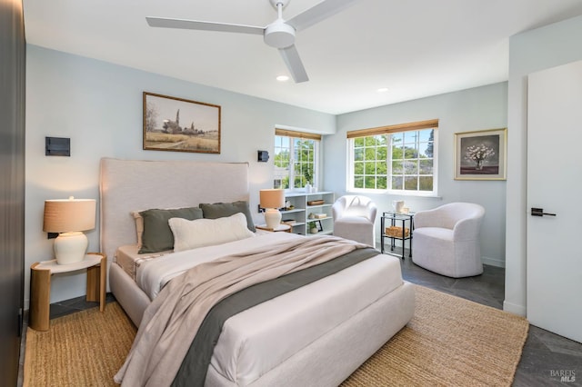 1721 Northstar Dr, Petaluma, CA 94954 - bedroom with recessed lighting, a ceiling fan, and baseboards