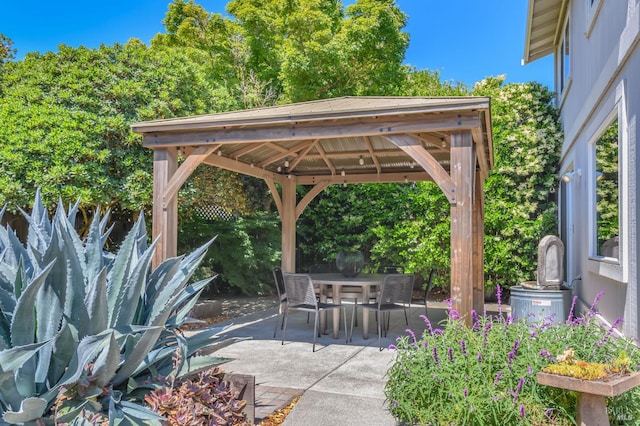 1721 Northstar Dr, Petaluma, CA 94954 - view of patio / terrace featuring outdoor dining area and a gazebo