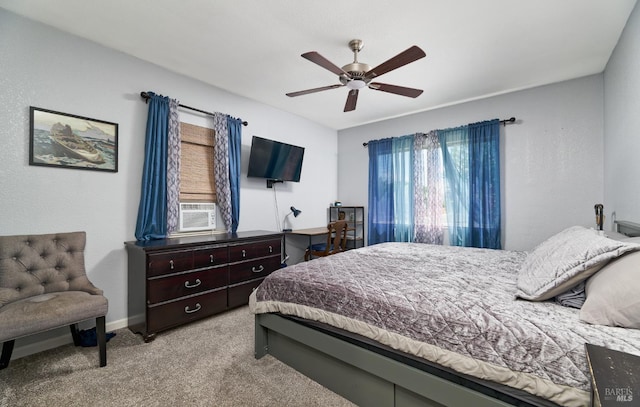 46 N 4th St, Rio Vista, CA 94571 - bedroom featuring carpet floors, a ceiling fan, baseboards, and cooling unit