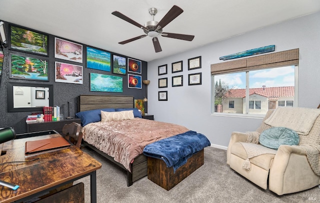 46 N 4th St, Rio Vista, CA 94571 - carpeted bedroom with baseboards and a ceiling fan