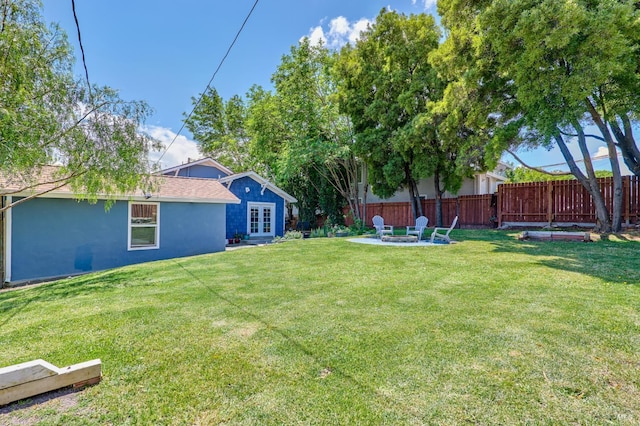 46 N 4th St, Rio Vista, CA 94571 - view of yard featuring a fire pit and french doors