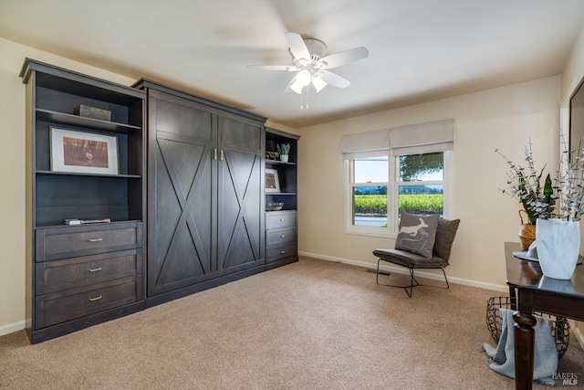 466 Pratt Ave, Saint Helena, CA 94574 - living area with light colored carpet, ceiling fan, and baseboards
