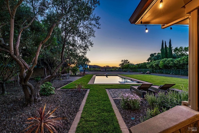466 Pratt Ave, Saint Helena, CA 94574 - yard at dusk with a lawn and a patio