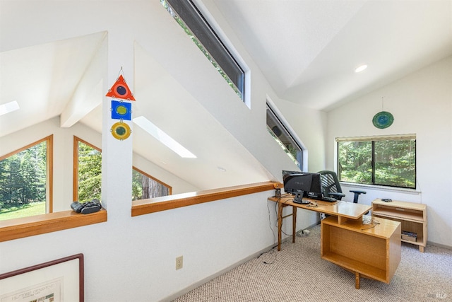 22111 Umland Cir, Jenner, CA 95450 - office space with a skylight, light colored carpet, and baseboards