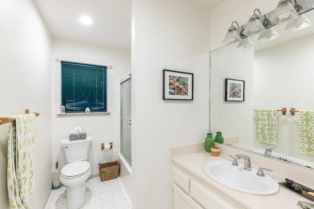 22111 Umland Cir, Jenner, CA 95450 - full bath with toilet, vanity, tile patterned floors, and shower / bath combination with glass door