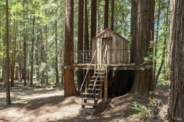 22111 Umland Cir, Jenner, CA 95450 - view of outbuilding featuring a wooded view