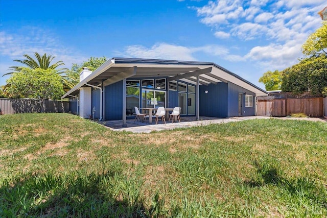 462 Hickory Ln, San Rafael, CA 94903 - rear view of property featuring a patio and a chimney