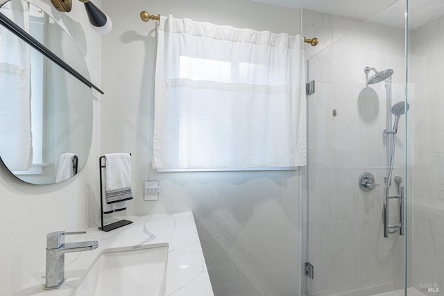 439 4th St E, Sonoma, CA 95476 - bathroom with a stall shower and a sink