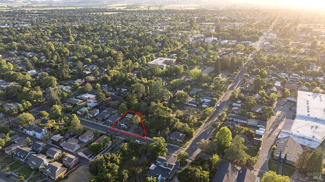 439 4th St E, Sonoma, CA 95476 - aerial perspective of suburban area with property boundaries highlighted