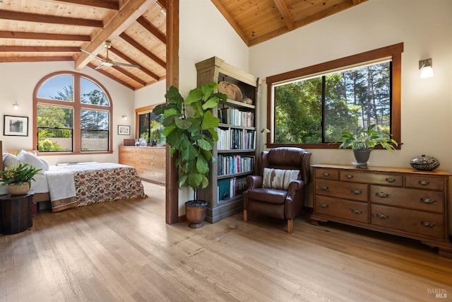 7 Linsdale Ln, Point Reyes Station, CA 94956 - bedroom with light wood-type flooring and wood ceiling