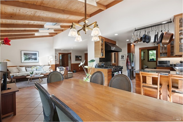 7 Linsdale Ln, Point Reyes Station, CA 94956 - tiled dining room with wood ceiling