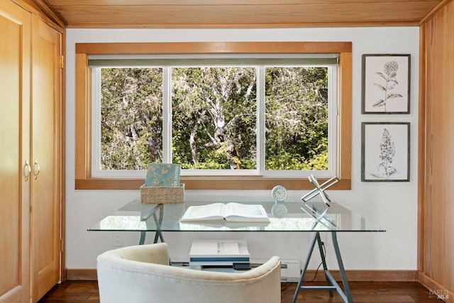 168 Vision Rd, Inverness, CA 94937 - dining room with healthy amount of natural light, dark wood-type flooring, and baseboards