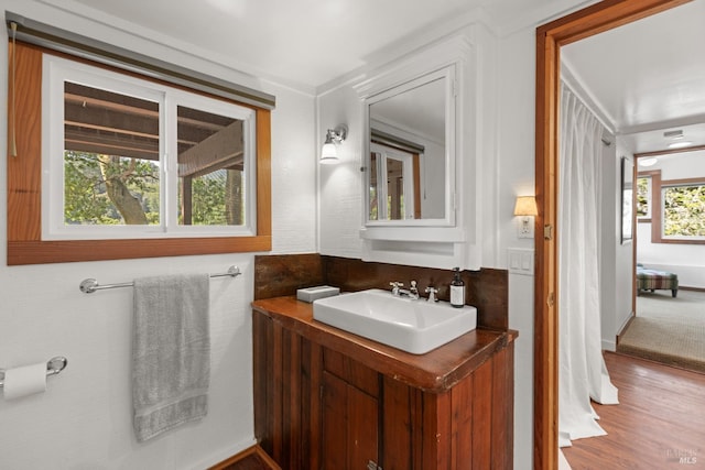 168 Vision Rd, Inverness, CA 94937 - bathroom featuring vanity and wood finished floors
