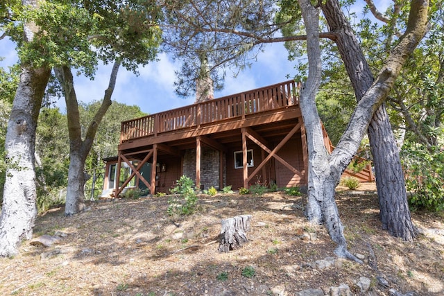 168 Vision Rd, Inverness, CA 94937 - rear view of property with a wooden deck